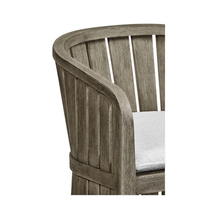 Slatted Grey Tub Bar Stool
