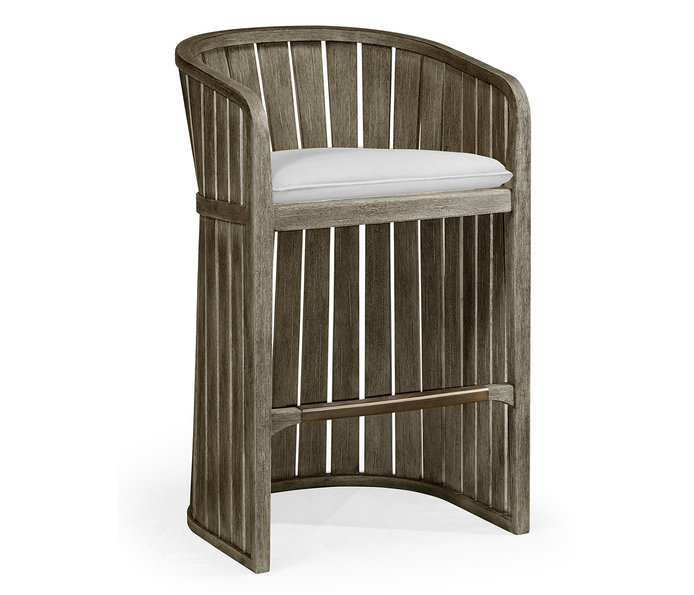 Slatted Grey Tub Bar Stool
