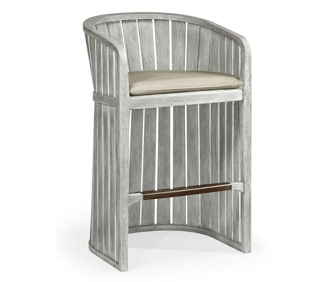 Slatted Cloudy Grey Tub Bar Stool