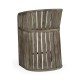 Slatted Grey Tub Counter Stool