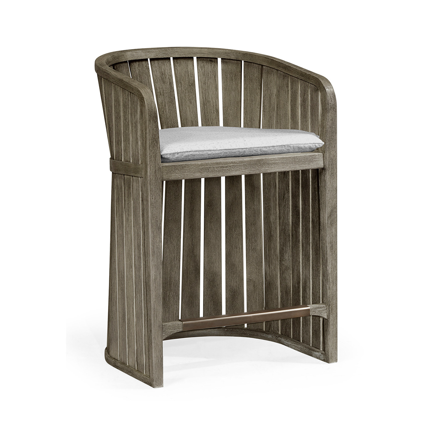 Slatted Grey Tub Counter Stool