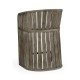 Slatted Grey Tub Counter Stool