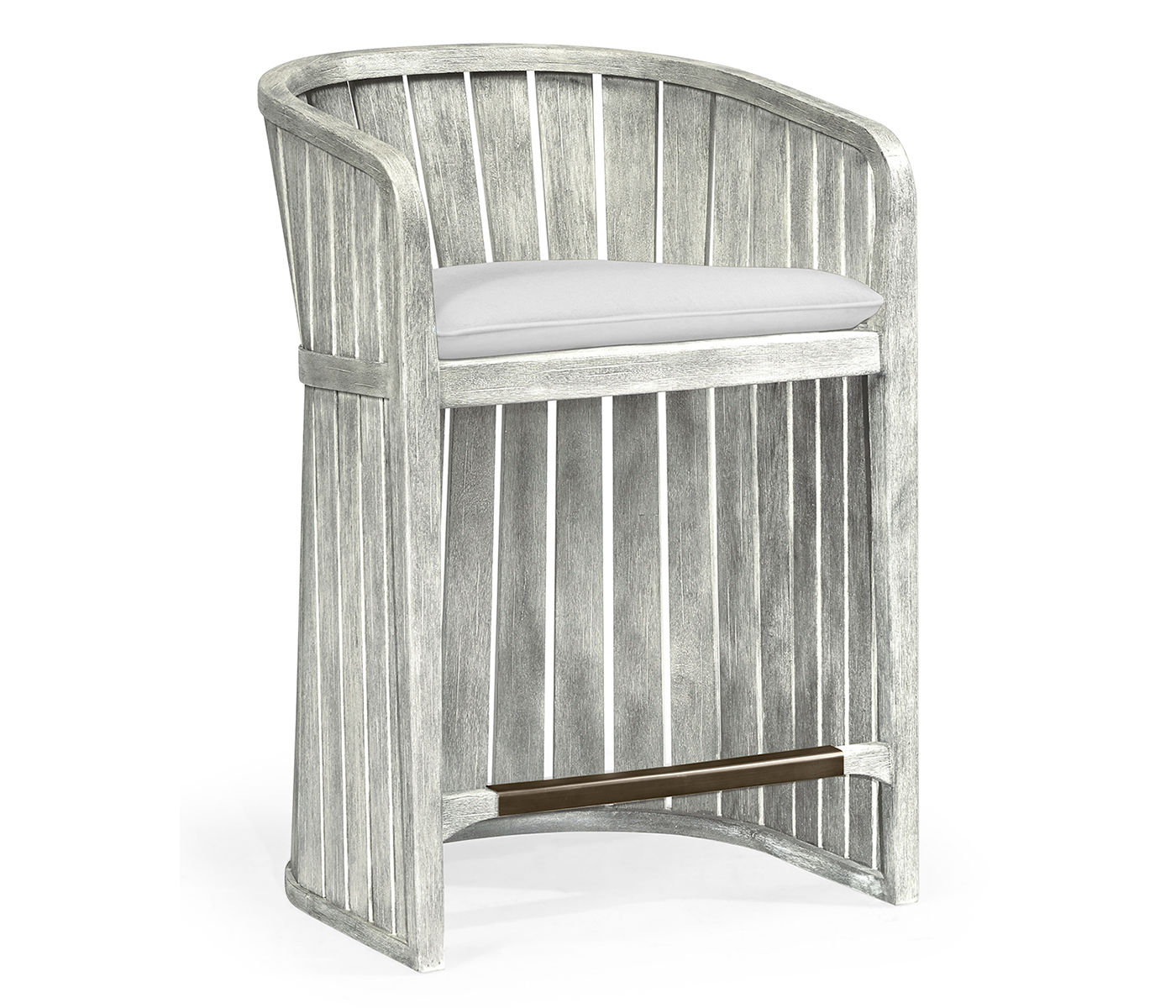 Slatted Cloudy Grey Tub Counter Stool