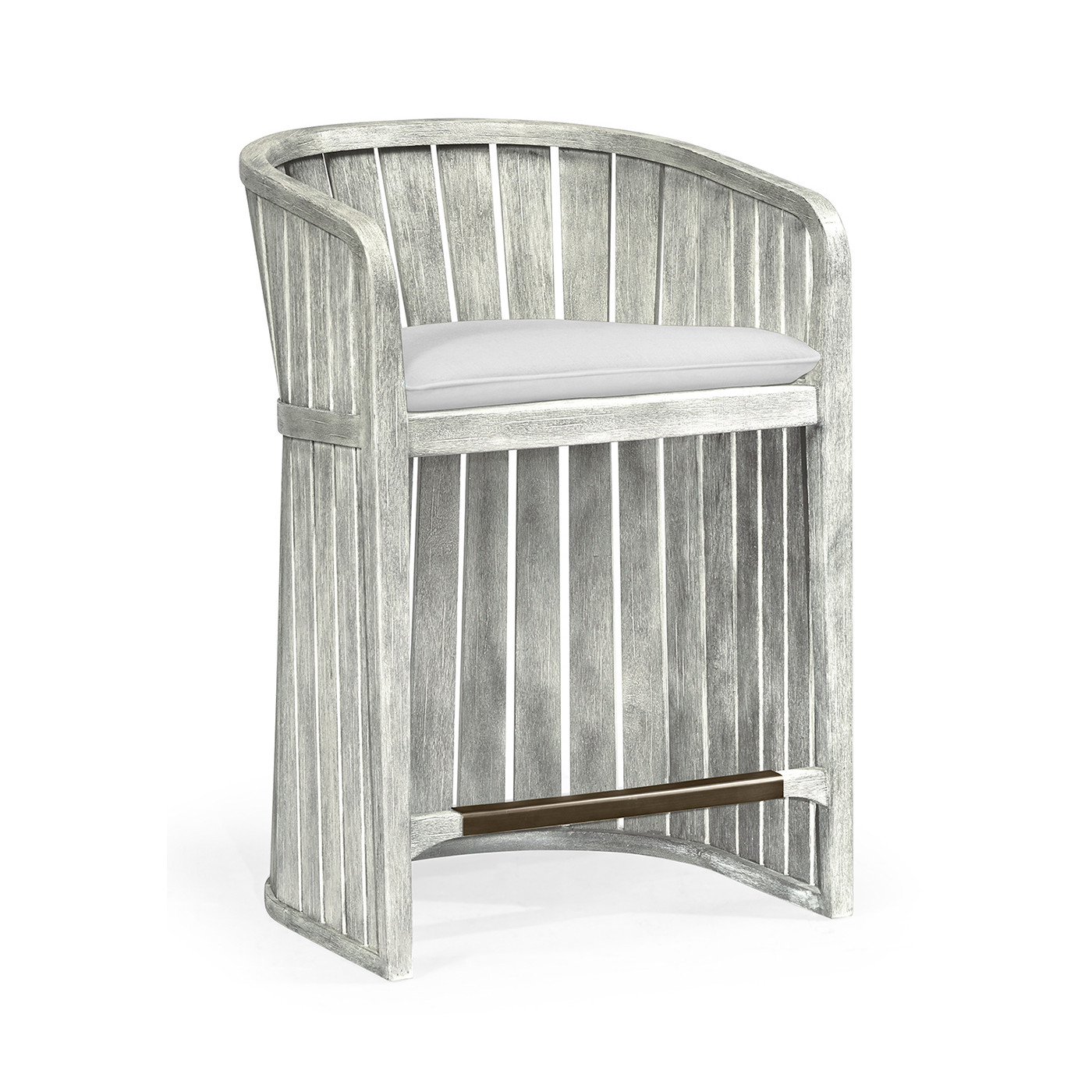 Slatted Cloudy Grey Tub Counter Stool