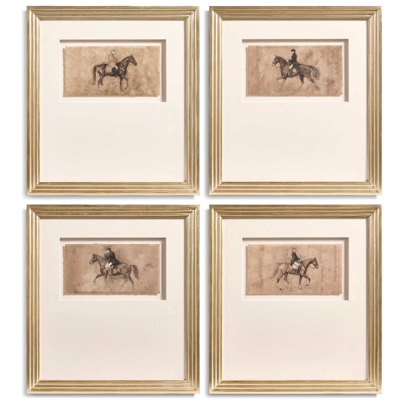 Equestrian Lines in Motion - Set of 4