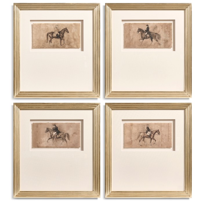 Equestrian Lines in Motion - Set of 4